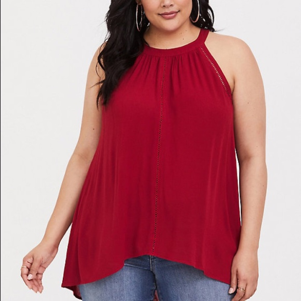 Torrid: Red wine gauze goddess tank